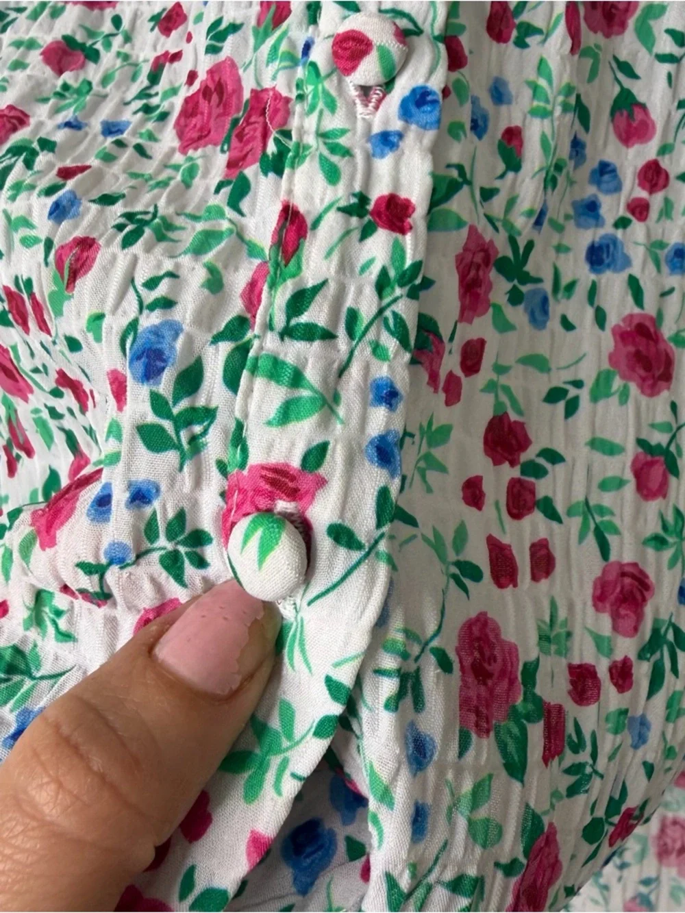 Zara floral print button down puff sleeve top blouse